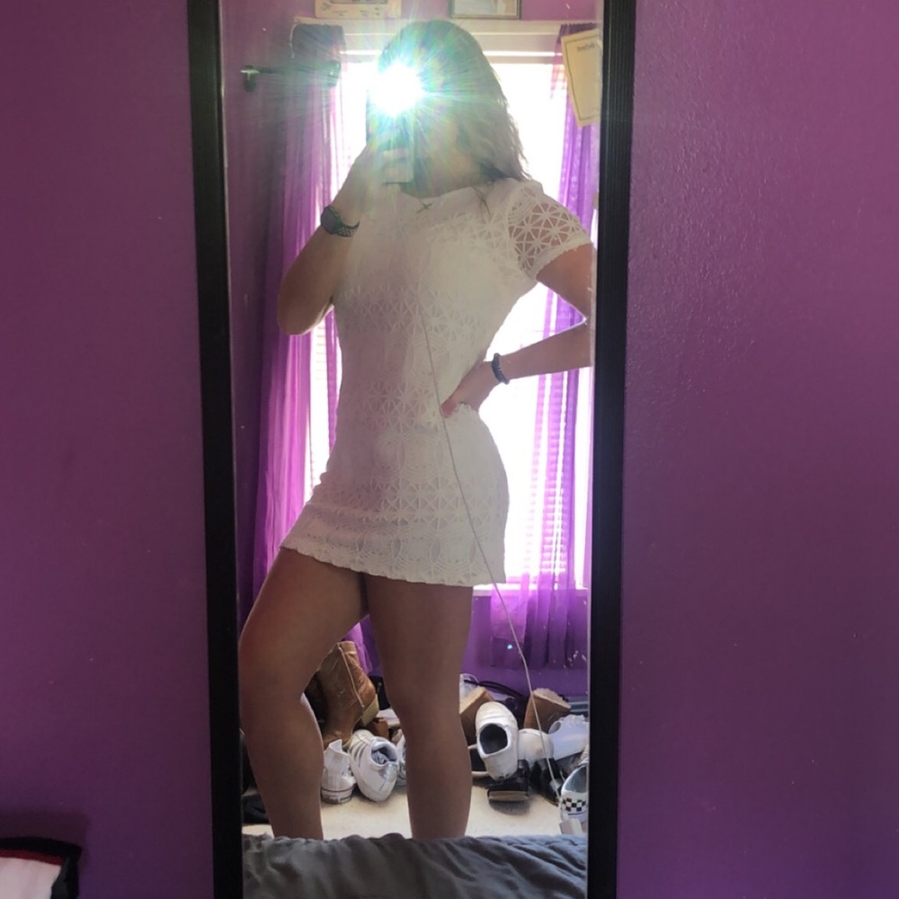 Lulu’s White Shift Lace Dress